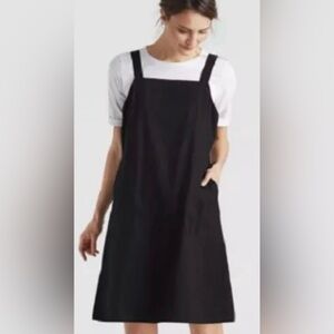 Eileen Fisher Organic Stretch Cotton Poplin Dress, NWT, Petite Large, Black